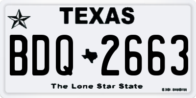 TX license plate BDQ2663