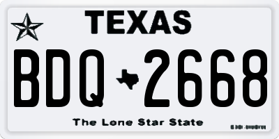 TX license plate BDQ2668