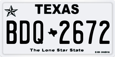 TX license plate BDQ2672