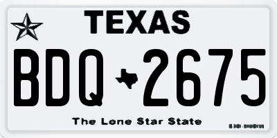 TX license plate BDQ2675