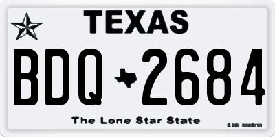 TX license plate BDQ2684