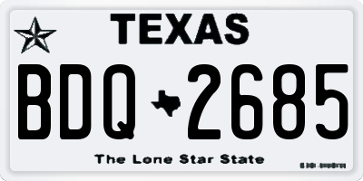 TX license plate BDQ2685