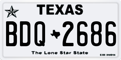 TX license plate BDQ2686