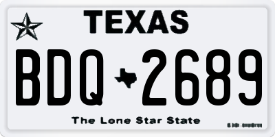 TX license plate BDQ2689