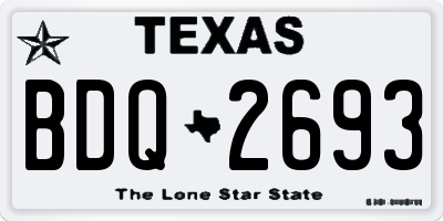 TX license plate BDQ2693