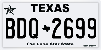 TX license plate BDQ2699