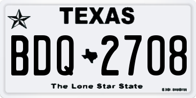 TX license plate BDQ2708