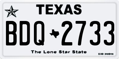 TX license plate BDQ2733