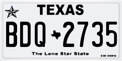 TX license plate BDQ2735
