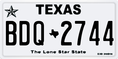 TX license plate BDQ2744