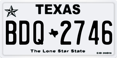 TX license plate BDQ2746