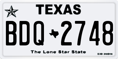 TX license plate BDQ2748