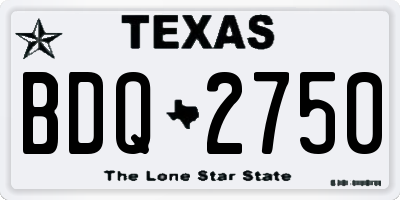 TX license plate BDQ2750