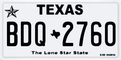 TX license plate BDQ2760