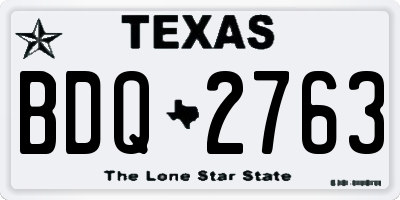 TX license plate BDQ2763