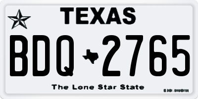 TX license plate BDQ2765