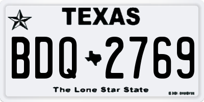 TX license plate BDQ2769