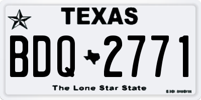 TX license plate BDQ2771