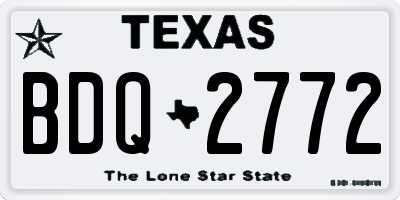 TX license plate BDQ2772