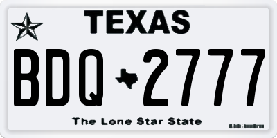 TX license plate BDQ2777