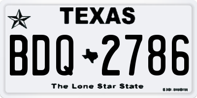 TX license plate BDQ2786