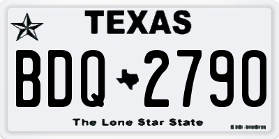 TX license plate BDQ2790