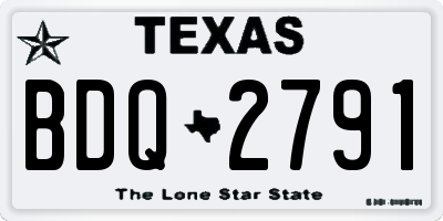 TX license plate BDQ2791