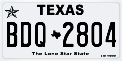 TX license plate BDQ2804