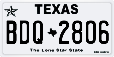 TX license plate BDQ2806