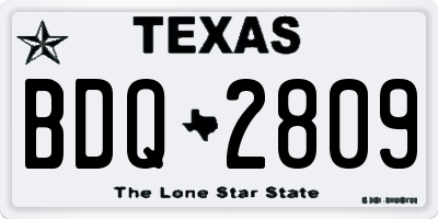 TX license plate BDQ2809