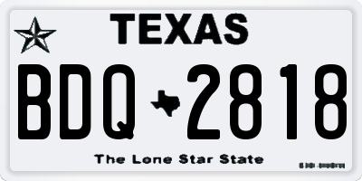 TX license plate BDQ2818