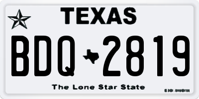TX license plate BDQ2819