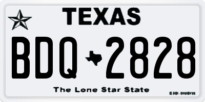 TX license plate BDQ2828