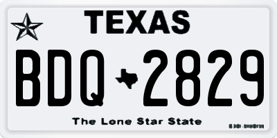 TX license plate BDQ2829