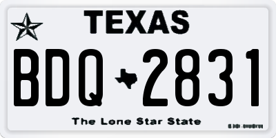 TX license plate BDQ2831