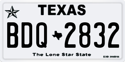 TX license plate BDQ2832