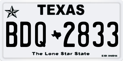 TX license plate BDQ2833