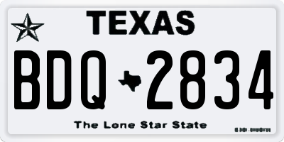 TX license plate BDQ2834