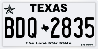 TX license plate BDQ2835