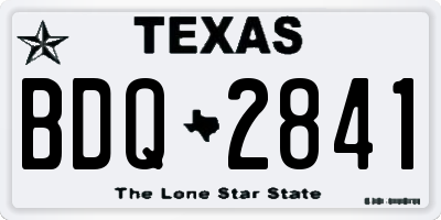 TX license plate BDQ2841