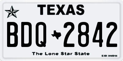 TX license plate BDQ2842