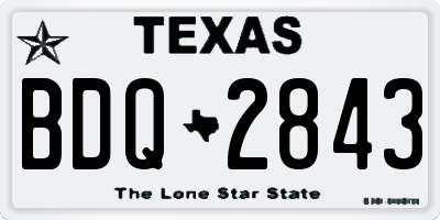 TX license plate BDQ2843