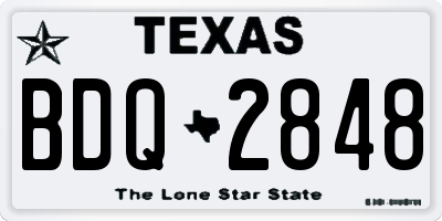 TX license plate BDQ2848