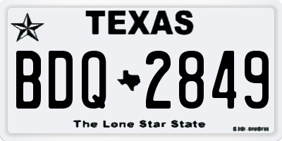 TX license plate BDQ2849