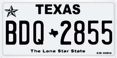 TX license plate BDQ2855