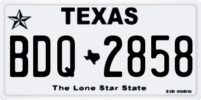TX license plate BDQ2858