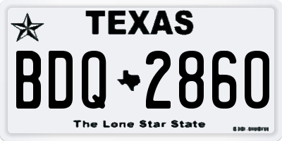 TX license plate BDQ2860