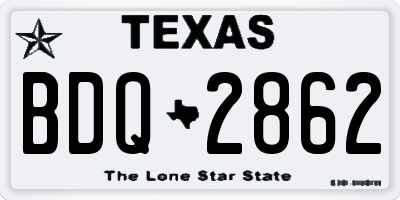 TX license plate BDQ2862