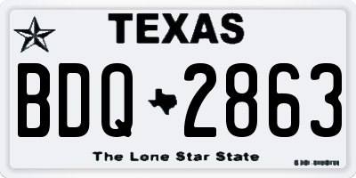 TX license plate BDQ2863