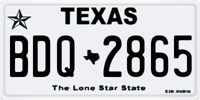 TX license plate BDQ2865